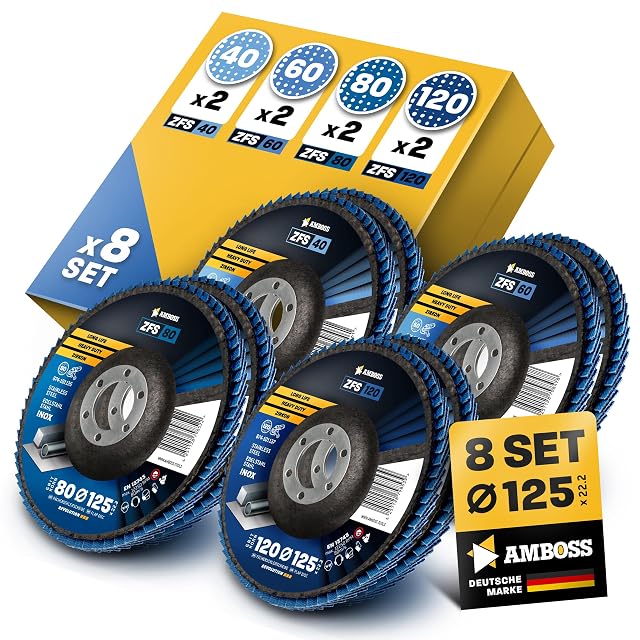 Amboss Werkzeuge Flap disc set Ø 125 mm, K40–120, product photograph