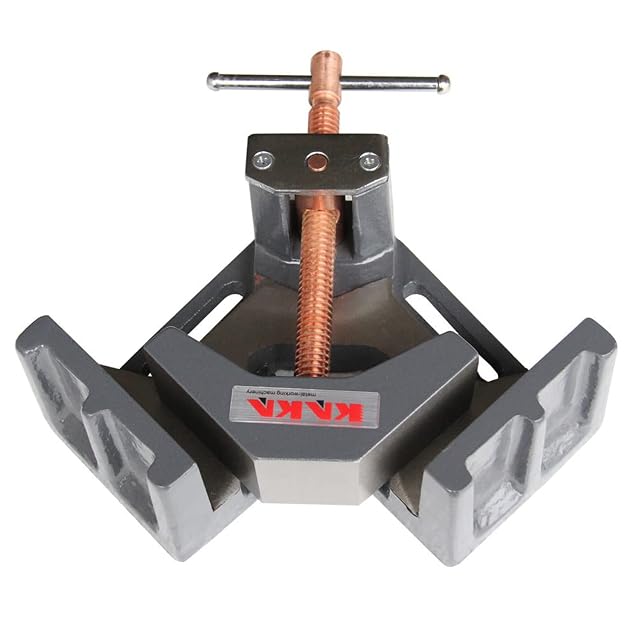 KAKA Industrial cast iron 90 degree angle clamp holding two square tubes