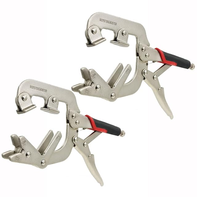 Monster & Master V-pad locking pipe clamp on a square tube