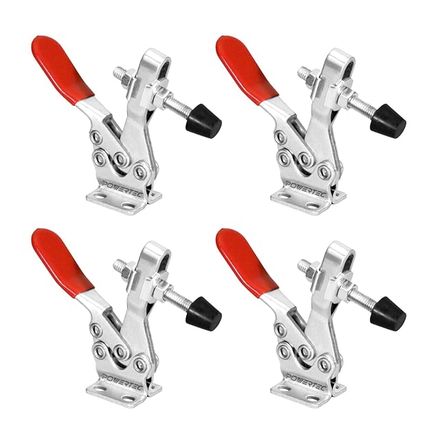 Four POWERTEC Type-225D horizontal toggle clamps