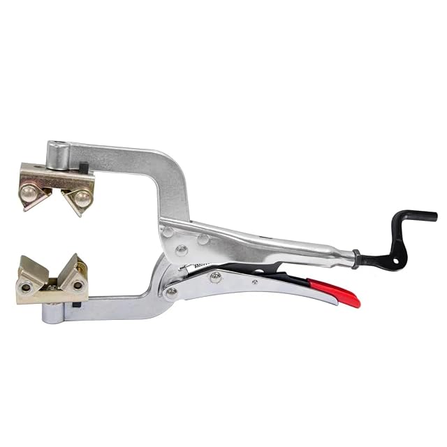 Strong Hand Tools locking pipe pliers with V-pads gripping a tube