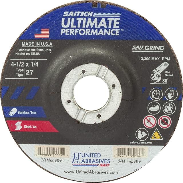 United Abrasives-SAIT Type 27 depressed center grinding wheels