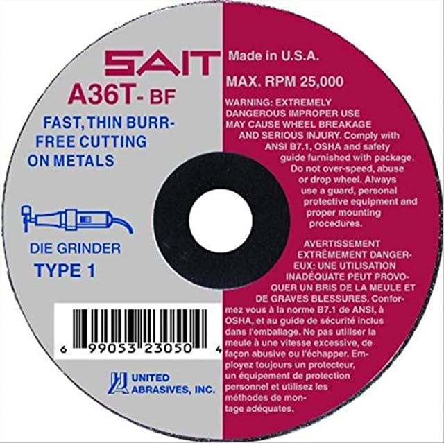 United Abrasives-SAIT A36T 3 inch cut-off wheels, hundred pack