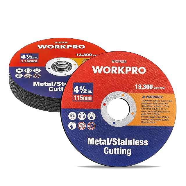 WORKPRO 4-1/2 inch cut-off wheels in a ten-pack