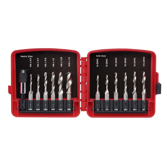 NEIKO 13-piece combination drill and tap set in its case
