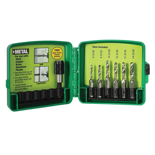 Greenlee DTAPKIT one-step drill and tap kit with its quick change adaptor