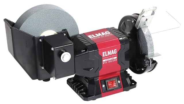 ELMAG NTS 150/200 wet and dry bench grinder, product photograph
