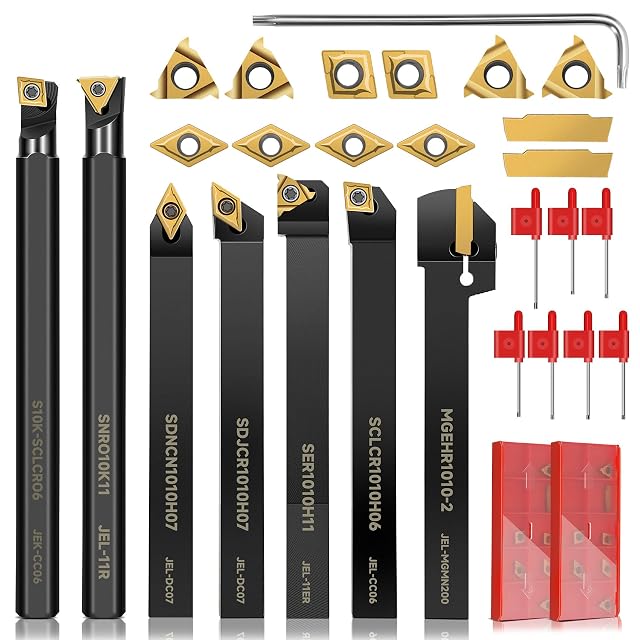 Joogto 21-piece indexable turning kit with 10 mm shank holders