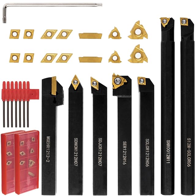 ZiBeiLe 21-piece indexable lathe turning tool kit with holders and inserts
