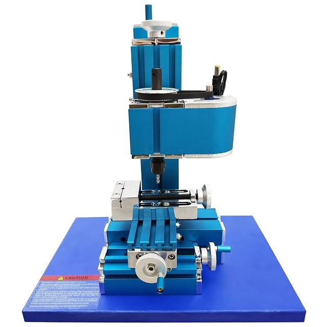 INTBUYING 12 volt mini drilling and milling machine on a bench
