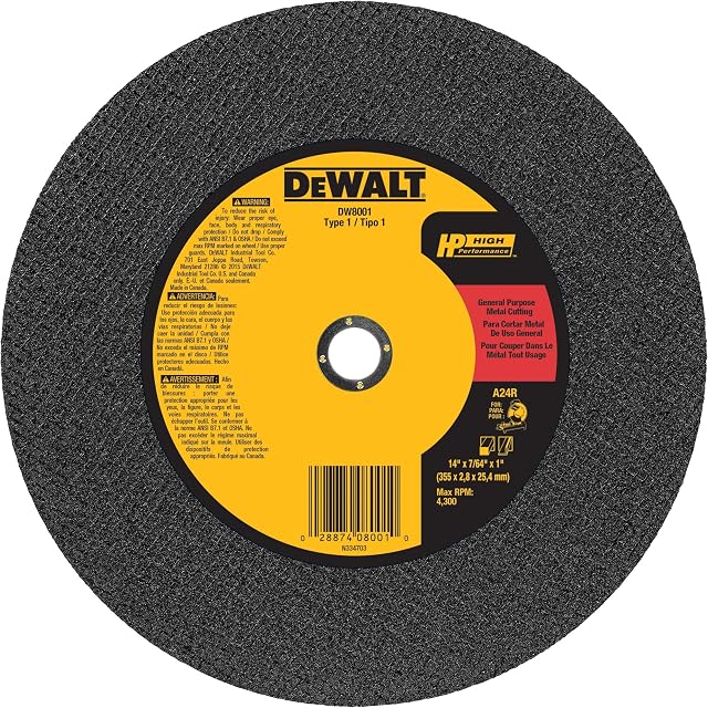 DEWALT 14 inch abrasive chop saw cut-off wheel