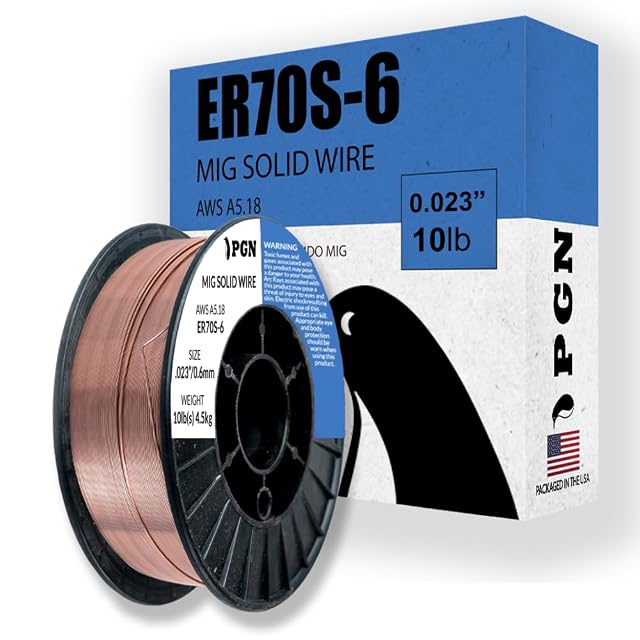 PGN ER70S-6 solid MIG welding wire, 0.023 inch, on a ten-pound spool