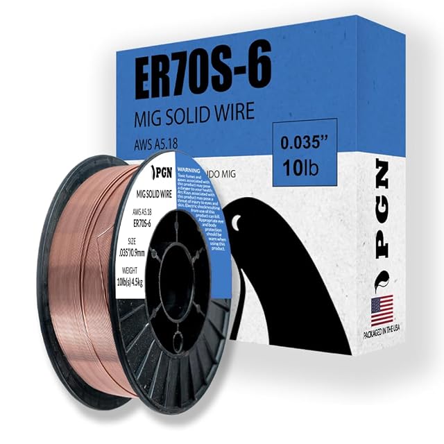 PGN ER70S-6 solid MIG welding wire, 0.035 inch, on a ten-pound spool