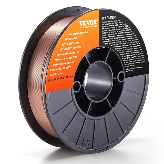 VEVOR ER70S-6 MIG welding wire, 0.035 inch, on an eleven-pound spool