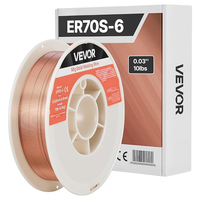 VEVOR ER70S-6 solid MIG welding wire on a ten-pound spool