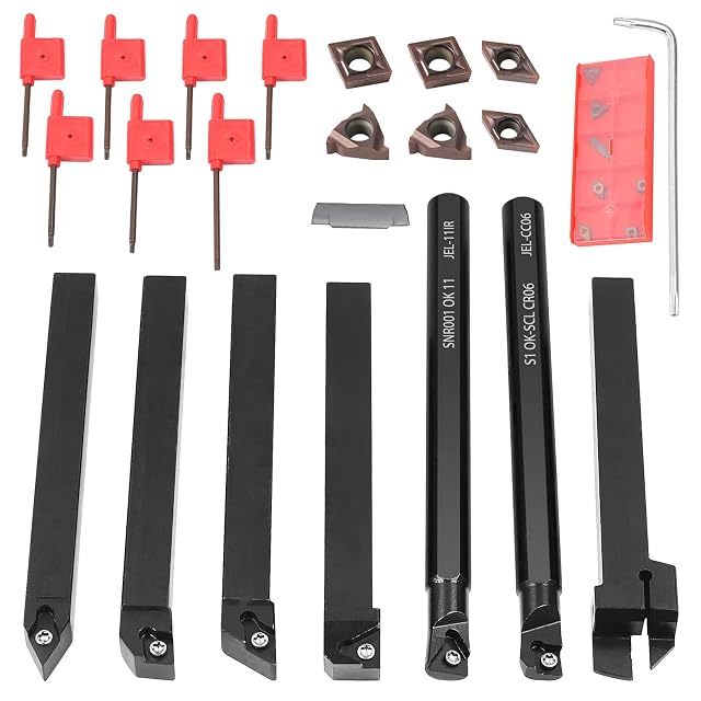 MIRTHBUY 10 × 10 mm turning tool holders with carbide inserts, product photograph