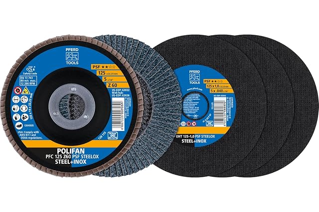 PFERD 4-piece cutting and flap disc set, product photograph