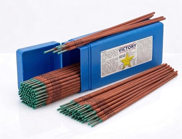 E6010 stick electrodes in a five-pound box