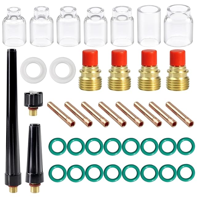 TIANLYLIN TIG kit with transparent glass cups and gas lens collet bodies