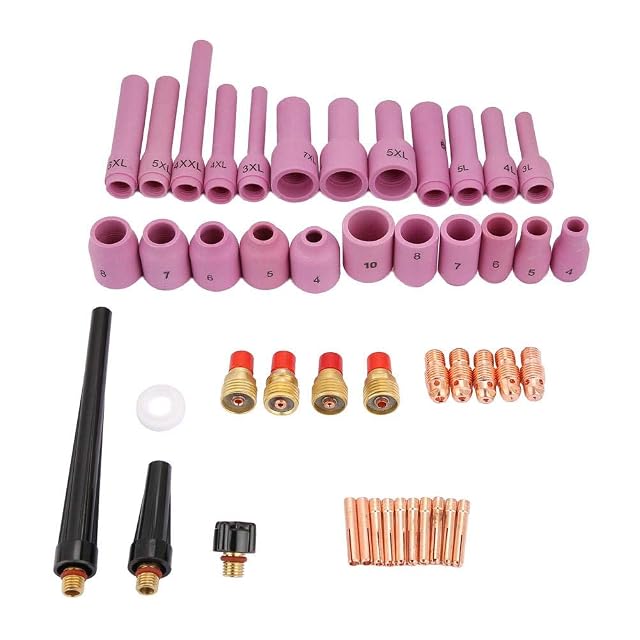 Yencoly 46-piece TIG torch consumable kit with nozzles and collets