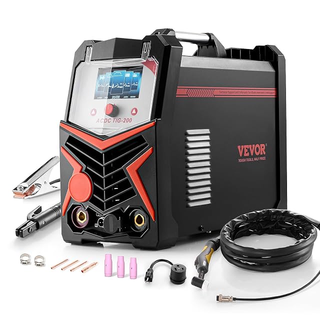 VEVOR 200 A 6-in-1 AC/DC TIG welder with LED display, product photograph