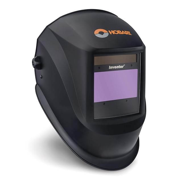 Hobart Inventor auto-darkening welding helmet with a wide viewing window