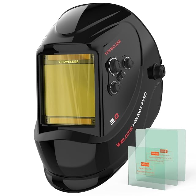 YESWELDER large-view welding helmet with a wide true-color window